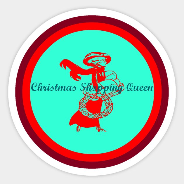 Christmas Shopping Queen Sticker by TheDaintyTaurus